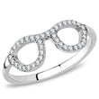 DA055 High polished (no plating) Stainless Steel Ring with AAA Grade CZ in Clear