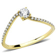 DA256 IP Gold(Ion Plating) Stainless Steel Ring with AAA Grade CZ in Clear