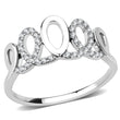 DA258 High polished (no plating) Stainless Steel Ring with AAA Grade CZ in Clear
