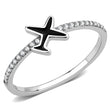 DA311 No Plating Stainless Steel Ring with Epoxy in Jet