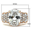 GL141 IP Rose Gold(Ion Plating) Brass Ring with AAA Grade CZ in Clear