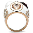 GL248 IP Rose Gold(Ion Plating) Brass Ring with Synthetic in Multi Color