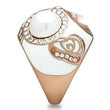GL248 IP Rose Gold(Ion Plating) Brass Ring with Synthetic in Multi Color