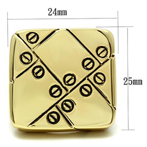 GL287 IP Gold(Ion Plating) Brass Ring with Epoxy in Jet