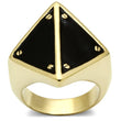 GL325 IP Gold(Ion Plating) Brass Ring with Epoxy in Jet