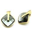 GL342 IP Gold(Ion Plating) Brass Earrings with Synthetic in Black Diamond