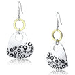 LO2700 Reverse Two-Tone Iron Earrings with Epoxy in Jet