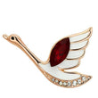 LO2762 Flash Rose Gold White Metal Brooches with Top Grade Crystal in Siam