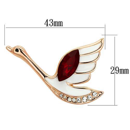 LO2762 Flash Rose Gold White Metal Brooches with Top Grade Crystal in Siam