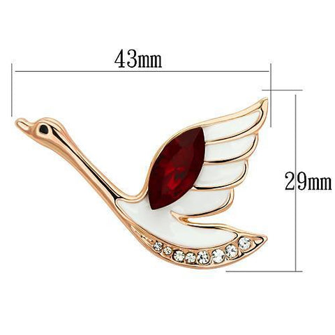 LO2762 Flash Rose Gold White Metal Brooches with Top Grade Crystal in Siam