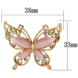 LO2806 Flash Rose Gold White Metal Brooches with Synthetic in Light Rose