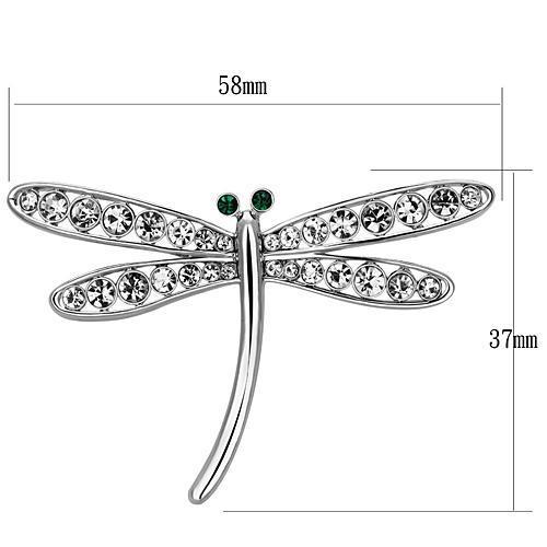 LO2825 Imitation Rhodium White Metal Brooches with Top Grade Crystal in Clear