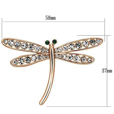 LO2826 Flash Rose Gold White Metal Brooches with Top Grade Crystal in Clear