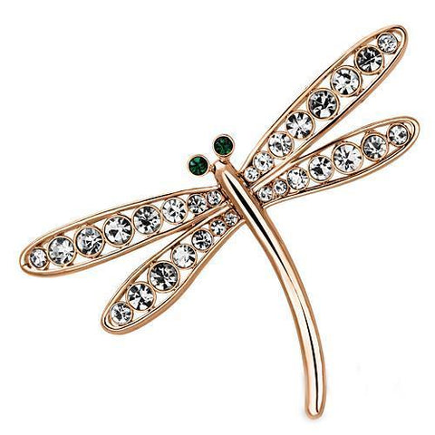 LO2826 Flash Rose Gold White Metal Brooches with Top Grade Crystal in Clear