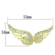 LO2914 Flash Gold White Metal Brooches with Top Grade Crystal in Clear