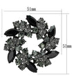 LO2917 Ruthenium White Metal Brooches with Top Grade Crystal in Jet