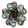 LO2926 Ruthenium White Metal Brooches with Synthetic in Brown