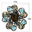 LO2926 Ruthenium White Metal Brooches with Synthetic in Brown