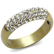 LO4126 Antique Copper Brass Ring with Top Grade Crystal in Clear