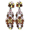 LO629 Ruthenium White Metal Earrings with Top Grade Crystal in Multi Color