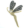 LOA280 Gold Brass Brooches with Top Grade Crystal in Clear