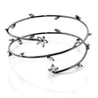 LOA454 Ruthenium Brass Arm Loop with AAA Grade CZ in Clear