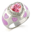 LOA517 High-Polished 925 Sterling Silver Ring with AAA Grade CZ in Rose