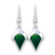 LOA567 Silver 925 Sterling Silver Earrings with Synthetic in Emerald