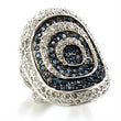 LOA575 Rhodium + Ruthenium Brass Ring with Synthetic in Montana