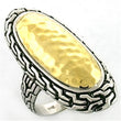 LOA652 Gold+Rhodium 925 Sterling Silver Ring