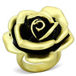 LOA930 Matte Gold Brass Ring with Epoxy in Jet