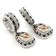 LOA968 Rhodium Brass Earrings with AAA Grade CZ in Champagne