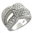 LOAS1006 Rhodium 925 Sterling Silver Ring with AAA Grade CZ in Clear