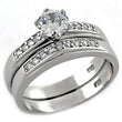 LOAS1008 Rhodium 925 Sterling Silver Ring with AAA Grade CZ in Clear