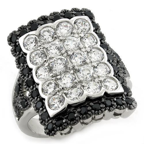 LOAS1106 Special Color 925 Sterling Silver Ring with AAA Grade CZ in Multi Color