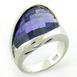 LOAS777 Rhodium 925 Sterling Silver Ring with AAA Grade CZ in Amethyst