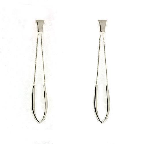 LOAS791 High-Polished 925 Sterling Silver Earrings