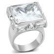 LOAS862 Rhodium 925 Sterling Silver Ring with AAA Grade CZ in Clear
