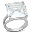 LOAS949 Silver 925 Sterling Silver Ring with Synthetic in Clear