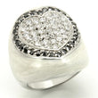 LOS167 Rhodium 925 Sterling Silver Ring with AAA Grade CZ in Jet