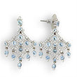 S35801 Rhodium 925 Sterling Silver Earrings with Top Grade Crystal in Sea Blue