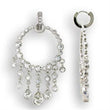 S37108 Rhodium 925 Sterling Silver Earrings with Top Grade Crystal in Clear