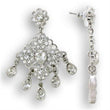 S37110 Rhodium 925 Sterling Silver Earrings with Top Grade Crystal in Clear