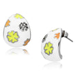 TK1043 High polished (no plating) Stainless Steel Earrings with Top Grade Crystal in Clear