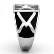 TK1052 High polished (no plating) Stainless Steel Ring with Top Grade Crystal in Clear