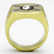 TK1064 Two-Tone IP Gold (Ion Plating) Stainless Steel Ring with Top Grade Crystal in Clear