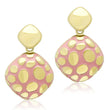 TK1502 IP Gold(Ion Plating) Stainless Steel Earrings with Epoxy in Light Rose