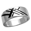 TK1800 High polished (no plating) Stainless Steel Ring with Epoxy in Jet
