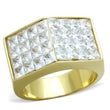 TK1808 IP Gold(Ion Plating) Stainless Steel Ring with AAA Grade CZ in Clear