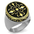 TK2241 Two-Tone IP Gold (Ion Plating) Stainless Steel Ring with Epoxy in Jet
